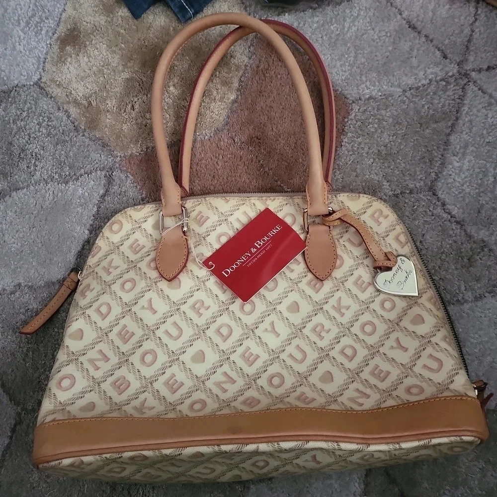 Dooney & Bourke Lara Crossword dome satchel